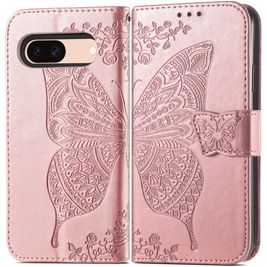 Mobigear Butterfly Housse Google Pixel 8a Etui Porte-Monnaie - Rose doré