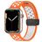 Mobigear Sport Plus Mag Bracelet Silicone Apple Watch Fermeture magnétique - 42/41/40/38 mm - Blanc / Orange