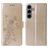 Mobigear Flowers Housse Samsung Galaxy S24 FE Etui Porte-Monnaie - Or