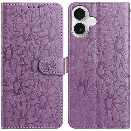 Mobigear Flowers Housse iPhone 17 Etui Porte-Monnaie - Violet