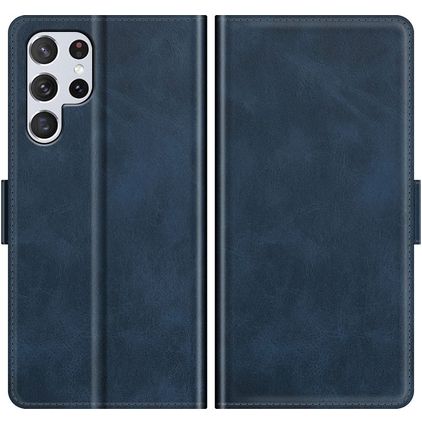 Mobigear Slim Magnet Housse Samsung Galaxy S22 Ultra Etui Porte-Monnaie - Bleu