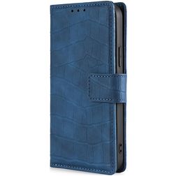 Mobigear Croco Housse Motorola Moto E7i Power Etui Porte-Monnaie - Bleu