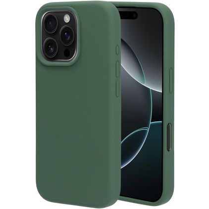 Mobiparts Coque iPhone 16 Pro Coque arrière en Silicone - Forest Green