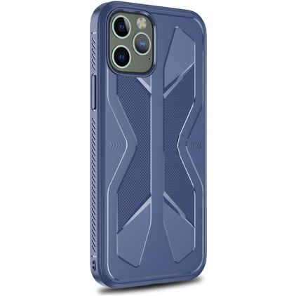 Mobigear Armor Coque iPhone 12 Pro Max Coque arrière en TPU Souple Anti-Chocs - Bleu