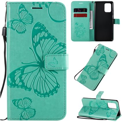 Mobigear Butterfly Samsung Galaxy S10 Lite Étui Portefeuille - Turquoise