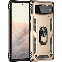 Mobigear Armor Ring Coque Google Pixel 6 Coque arrière Rigide Anti-Chocs avec Anneau-Support - Or