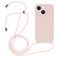 Mobigear Lanyard iPhone 14 Plus Coque avec cordon en Silicone - Sand Pink
