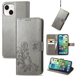 Mobigear Clover Housse iPhone 15 Plus Etui Porte-Monnaie - Gris