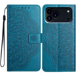 Mobigear Mandala iPhone 18 Pro Max Étui Portefeuille - Bleu
