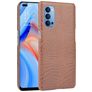 Mobigear Croco Coque OPPO Reno 4 Coque arrière Rigide - Marron