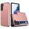 Mobigear Card Coque Samsung Galaxy S21 Plus Coque arrière Rigide Anti-Chocs avec Porte-Cartes - Rose doré