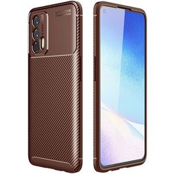 Mobigear Racing Coque Realme GT Coque arrière en TPU Souple - Marron