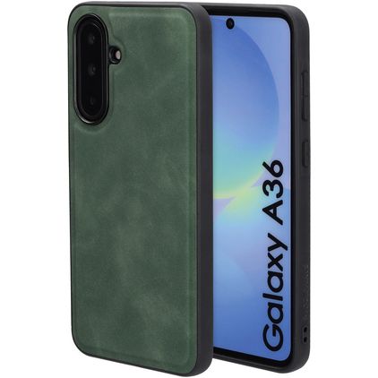Mobiparts Classic Coque Samsung Galaxy A36 MagSafe Coque arrière en TPU,Similicuir - Emerald Green