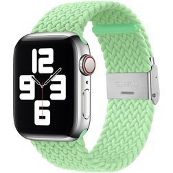 Mobigear Braided Bracelet Nylon Apple Watch Fermeture à pince - 42/41/40/38 mm - Citron vert