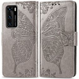 Mobigear Butterfly Housse Huawei P40 Etui Porte-Monnaie - Gris