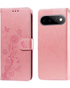 Mobigear Flowers Housse Google Pixel 11 Pro Etui Porte-Monnaie - Rose