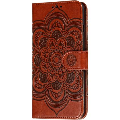 Mobigear Mandala Housse Motorola Moto E6s (2020) Etui Porte-Monnaie - Marron