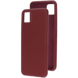 Mobiparts Coque Samsung Galaxy A22 5G Coque arrière en Silicone - Plum Red