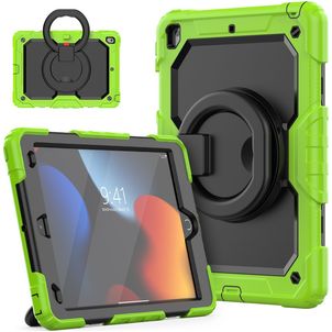 Mobigear RingGuard Coque iPad 9 (2021) Coque arrière en Plastique rigide,Silicone + Support Amovible - Vert