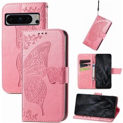 Mobigear Butterfly Housse Google Pixel 8 Pro Etui Porte-Monnaie - Rose