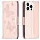 Mobigear Butterfly Housse iPhone 16 Pro Etui Porte-Monnaie - Rose doré