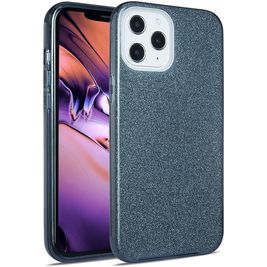 Mobigear Glitter Coque iPhone 12 Pro Max Coque arrière Rigide - Dark Blue