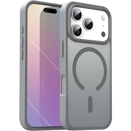 Mobigear Shockproof Coque iPhone 17 Pro MagSafe Coque arrière Rigide - Gris