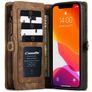 Caseme 008 Housse iPhone 12 Etui avec Coque Détachable Porte-Monnaie - Marron