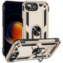 Mobigear Armor Ring Coque iPhone 16e Coque arrière Rigide Anti-Chocs avec Anneau-Support - Or