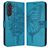 Mobigear Butterfly Housse Samsung Galaxy M55 Etui Porte-Monnaie - Bleu