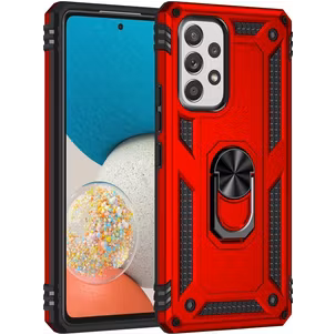 Mobigear Armor Ring Coque Samsung Galaxy A53 Coque arrière Rigide Anti-Chocs avec Anneau-Support - Rouge