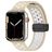Mobigear Sport Plus Mag Bracelet Silicone Apple Watch Fermeture magnétique - 49/46/45/44 mm - Blanc / Beige