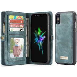 Caseme 008 Housse iPhone XS Etui avec Coque Détachable Porte-Monnaie - Bleu