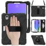 Mobigear SureGrip XGuard Coque iPad Mini 6 (2021) Coque arrière en Plastique rigide,Silicone + Porte-crayon + Bandoulière + Support Amovible - Noir