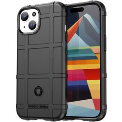 Mobigear Rugged Shield Coque iPhone 15 Coque arrière en TPU Souple Anti-Chocs - Noir