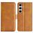 Mobigear Slim Magnet Housse Samsung Galaxy S24 FE Etui Porte-Monnaie - Cognac