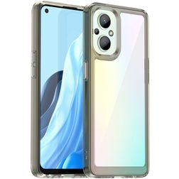 Mobigear Crystal OPPO Reno 7 Lite Plastique rigide Coque arrière - Transparent / Gris