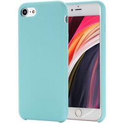 Mobigear Rubber Touch iPhone 8 Silicone Coque arrière - Turquoise