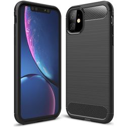 Mobigear Brushed Slim Coque iPhone 11 Coque arrière en TPU Souple - Noir