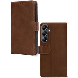Mobilize Wallet Samsung Galaxy A14 Cuir véritable Étui Portefeuille - Marron