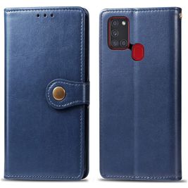 Mobigear Snap Button Housse Samsung Galaxy A21s Etui Porte-Monnaie - Bleu