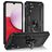 Mobigear Armor Ring Coque Samsung Galaxy A14 Coque arrière Rigide Anti-Chocs avec Anneau-Support - Noir