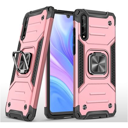 Mobigear Armor Ring Huawei P Smart S Plastique rigide Coque arrière Antichoc avec bague de maintien - Rose doré