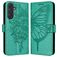 Mobigear Butterfly Housse Samsung Galaxy M55 Etui Porte-Monnaie - Vert