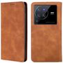 Mobigear Retro Slim Housse Vivo X80 Pro Etui Porte-Monnaie - Cognac
