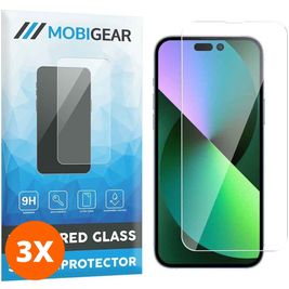 Mobigear iPhone 14 Plus Verre trempé Protection d'écran - Compatible Coque (Lot de 3)
