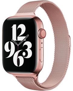 Mobigear Slim Loop Bracelet Milanais Apple Watch Fermeture magnétique - 42/41/40/38 mm - Rose doré