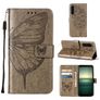Mobigear Butterfly Housse Sony Xperia 1 IV Etui Porte-Monnaie - Gris