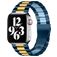 Mobigear Antwerp Bracelet Acier Apple Watch Fermeture boucle déployante - 49/46/45/44 mm - Bleu / Or