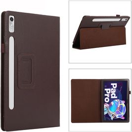 Mobigear Classic Coque Lenovo Tab P11 Pro Gen 2 Etui + Porte-crayon - Marron